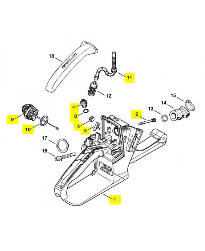 Carter de réservoir d'essence Stihl pour MS240/MS260