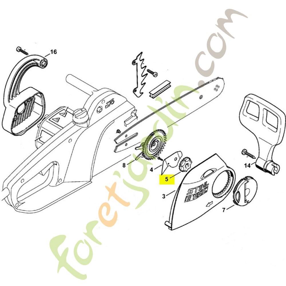 Guide chaine tronconneuse 35cm Stihl MS180 3/8P 1.3mm 30050004809