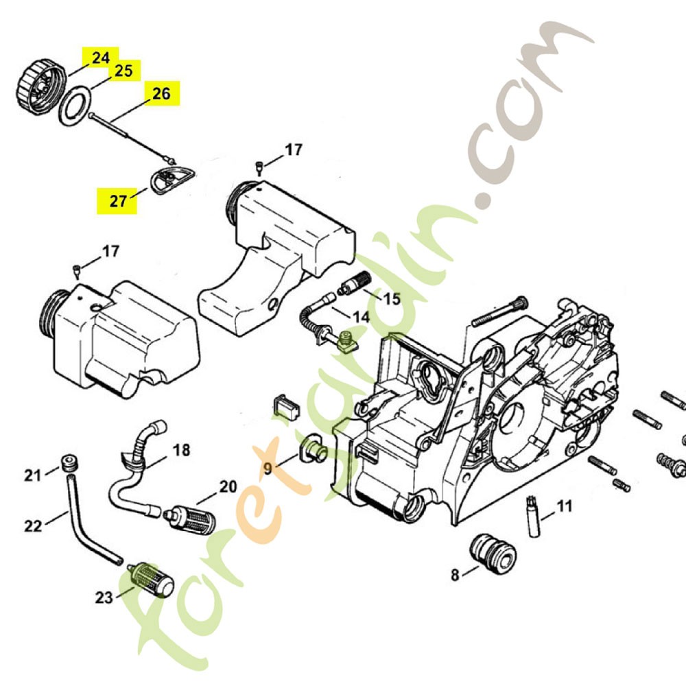 Bouchon réservoir huile pour tronçonneuse Stihl 1110 350 0500