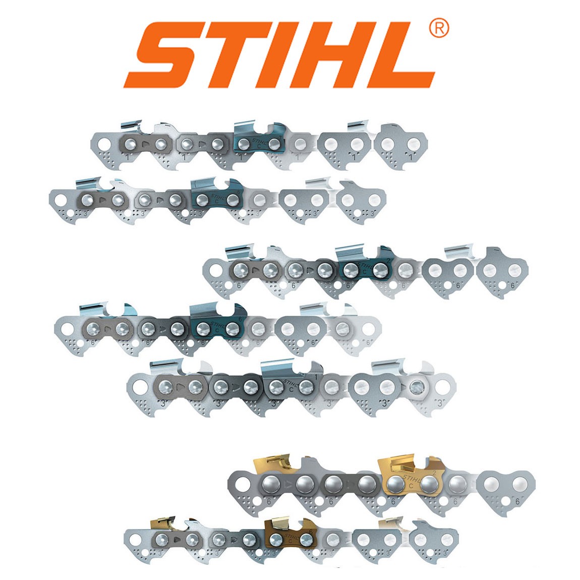 35cm guide-chaîne 4 chaînes de tronçonneuse à gouges carrées Stihl